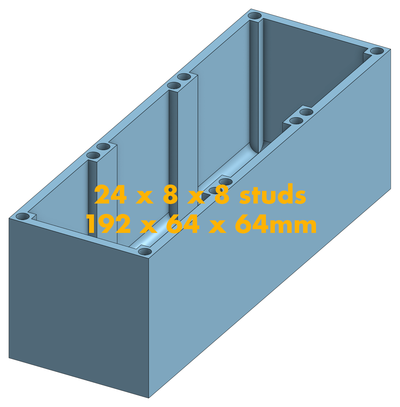 modüler tuğla tepsi 8x24x8 çiviler by faumebuilds araçlar organizatörler depolama çöp kutusu manyetik parametreli sıralama çeşit vuruş kafes istiflenebilir organizasyon kutu hobi 3d print model - Mito3D