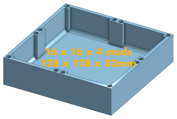 modüler lego tepsi 16x16x4 çiviler by faumebuilds araçlar organizatörler depolama çöp kutusu manyetik parametreli sıralama çeşit vuruş kafes istiflenebilir organizasyon kutu hobi 3d print model - Mito3D