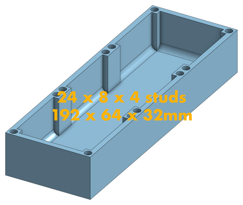 modüler lego tepsi 8x24x4 çiviler by faumebuilds araçlar organizatörler depolama çöp kutusu manyetik parametreli sıralama çeşit vuruş kafes istiflenebilir organizasyon kutu hobi 3d print model - Mito3D