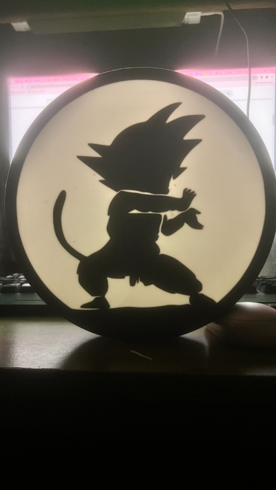 goku b amp w caja luz by mosca personalizada arte señales logos lámpara esfera dragón 3d print model - Mito3D