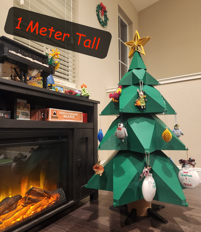 christmas tree 1 meter tall by calebgomer household festivities holidays ornament 3d print model - Mito3D