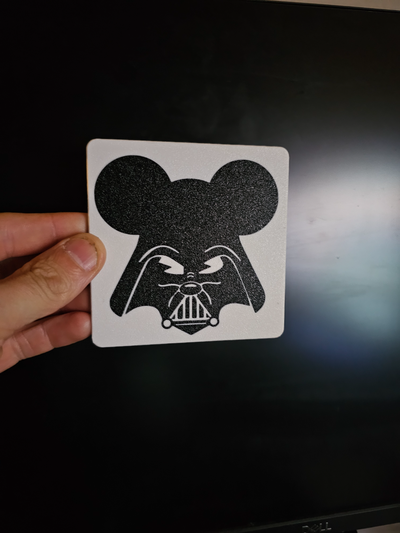 darth mickey portavasos by markserna31 arte 2d disney guerra galaxias vadar personalizado multicolor 3d print model - Mito3D