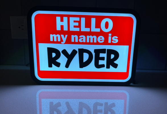 ryder licht box by jamesduke1993 kunst zeichen logos boxen led lichter 3d print model - Mito3D