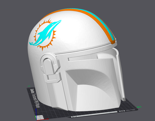 miami yunuslar mandaloryalı kask yeniden karıştırılmış by duman kafesi sahne cosplays maskeler kasklar futbol nfl mando mandalyacı 3d print model - Mito3D