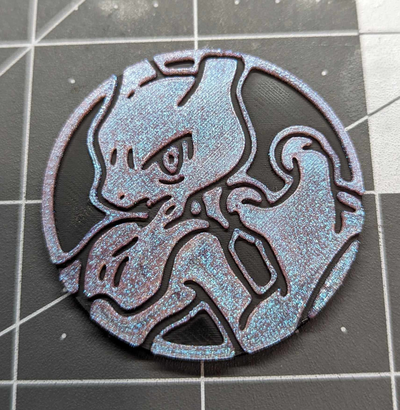 mewtwo pokemon coin modern style by joeythatoneguy toys & games characters 3d print model - Mito3D