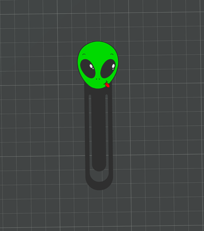 funny alien bookmark by terabite tools fun tongue book 3d print model - Mito3D