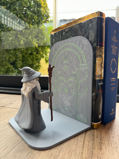 moria door book holder remixed by hitokiri household house models lotr durin organizer 3d print model - Mito3D