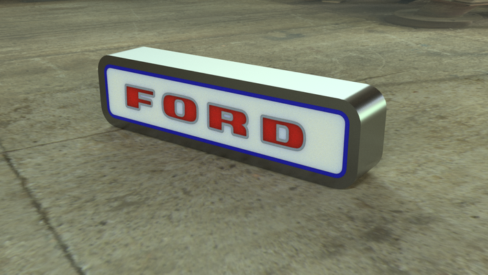 classic ford tractor logo lightbox by rd3dprints art signs & logos vintage 4000 3d print model - Mito3D