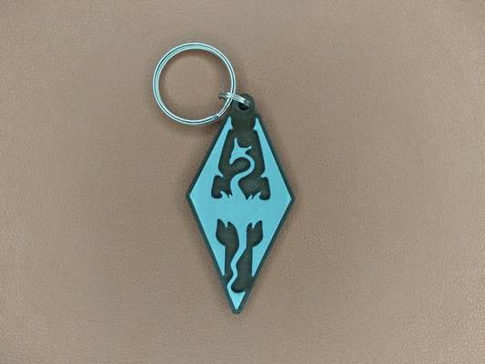 skyrim dragon pendant keyring by neddy990 fashion models key ring chain keychain 3d print model - Mito3D