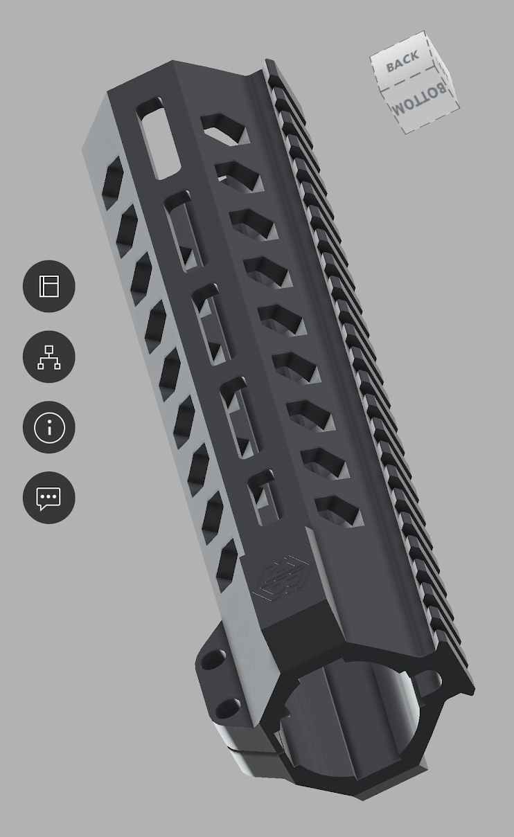 9 75 ar piattaforma handgaurd by jcbohman passatempo fai sport all'aperto 15 paramani mlok fucile caccia 3D print model - Mito3D