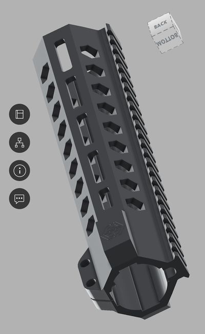 9 75 ar piattaforma handgaurd by jcbohman passatempo fai sport all'aperto 15 paramani mlok fucile caccia 3d print model - Mito3D