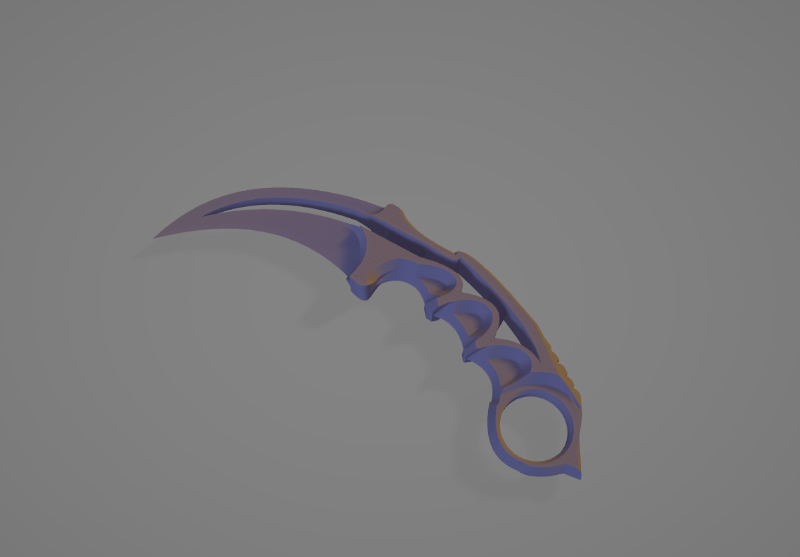 karambit açao faca by morte vermelha casa decoração cosplay jogos csgo suporte jogando 3D print model - Mito3D