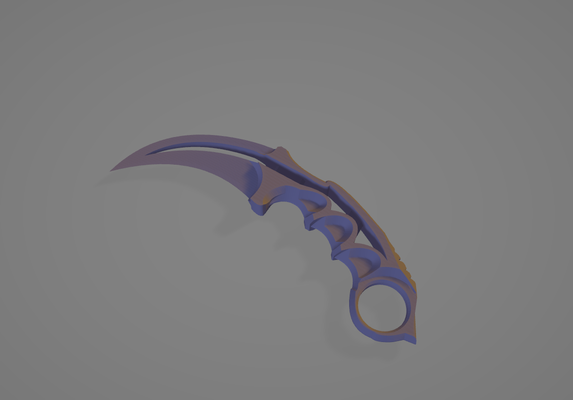 karambit açao faca by morte vermelha casa decoração cosplay jogos csgo suporte jogando 3d print model - Mito3D