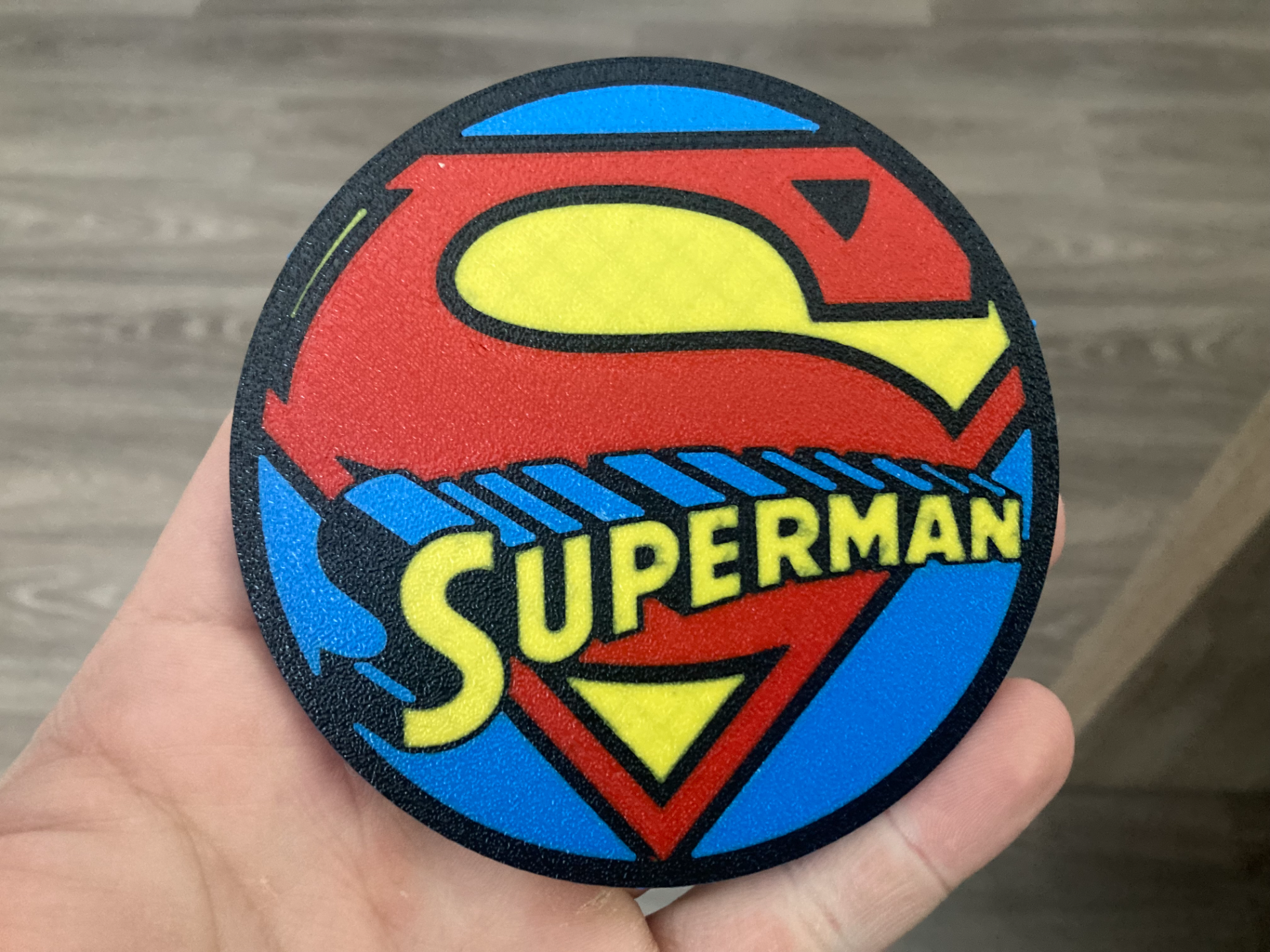 superman logo coaster by jakubhroch art signs & logos 3D print model - Mito3D