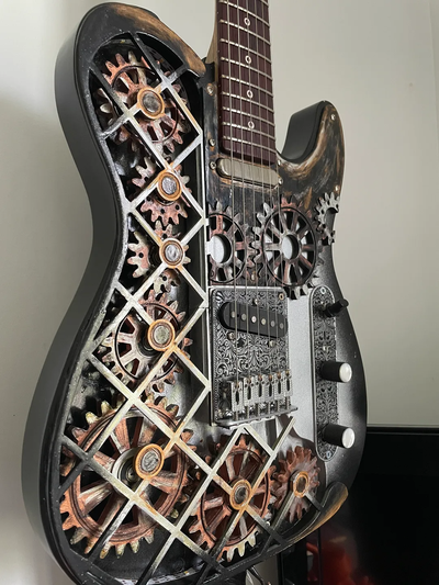 pickguard telecaster style steampunk by dyabouloh hobby & diy music guitar 3d print model - Mito3D