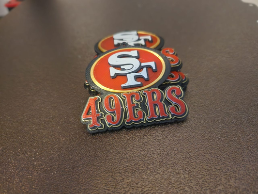 san francisco 49ers chaveiro by visão suja arte sinais logotipos logotipo 2d 3d placa futebol esportes ouro vermelho presente 3d print model - Mito3D