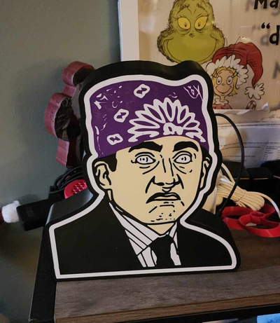 office - prison mike lightbox by tridimension printworks art signs & logos light led box theoffice awesome dementors 3d print model - Mito3D