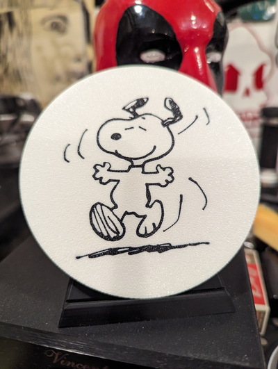 snoopy dancing coaster by oldtechweck household decor peanuts comics art 3d print model - Mito3D