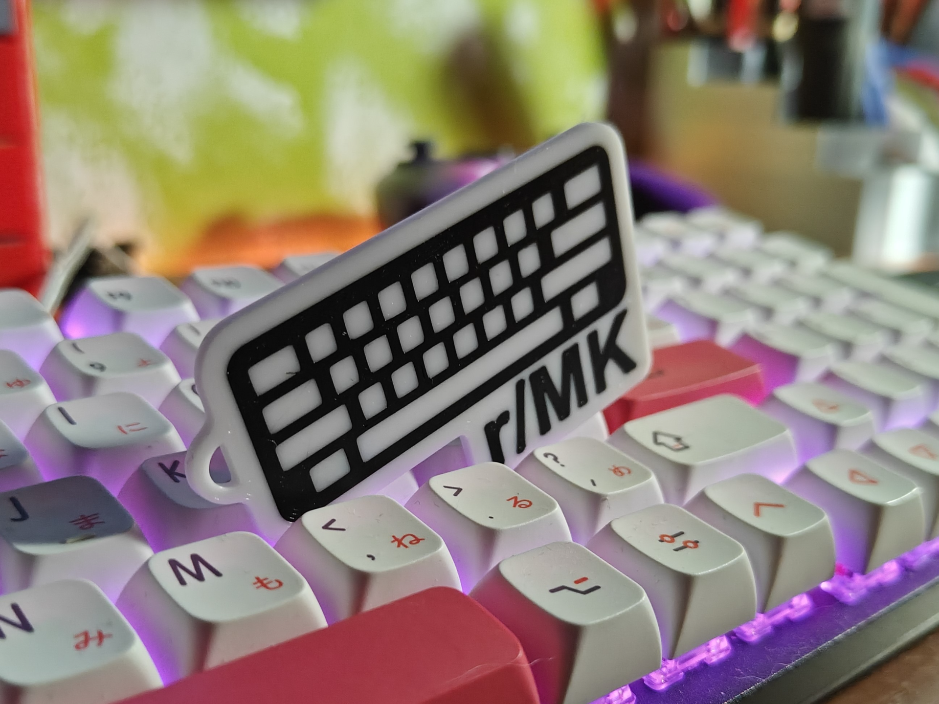 llavero mecánico teclado aficionados r mk ams by m holicky arte señales logos llave accesorio diseño teclados mmu doble color dualcolor 3D print model - Mito3D