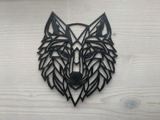 wolf shepard head poly wallart geometric art 2 by pathfinder 133 signs & logos lowpoly 3d print model - Mito3D