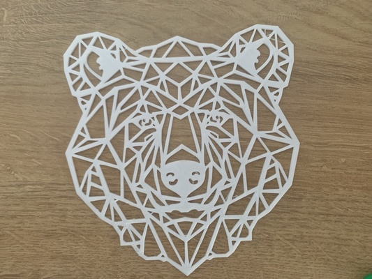 orso testa geometrico wallat b r kopf by esploratore 133 arte segni loghi disegno baer 3d print model - Mito3D