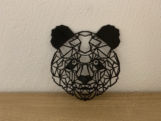 panda bear head geometrical by pathfinder 133 art signs & logos pandabear 3d print model - Mito3D