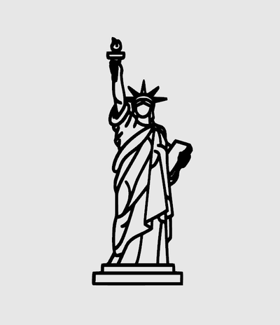 2d poly statue of liberty by samactivity art walld wall decor 3d print model - Mito3D