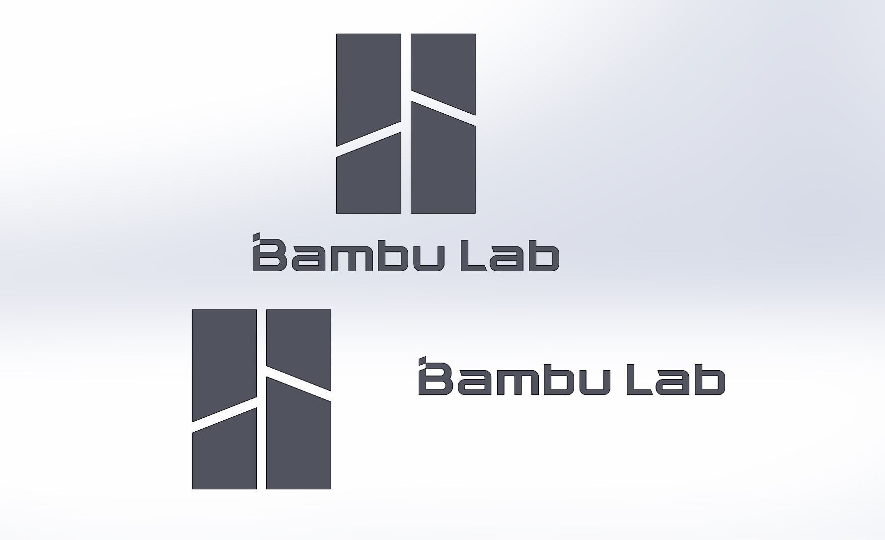 bambu laboratorio logo aficionado dxf paso stl solido by pato 3d impresora accesorios bambulab bamb cabeza a1 mini bambulablogo patrón 3D print model - Mito3D