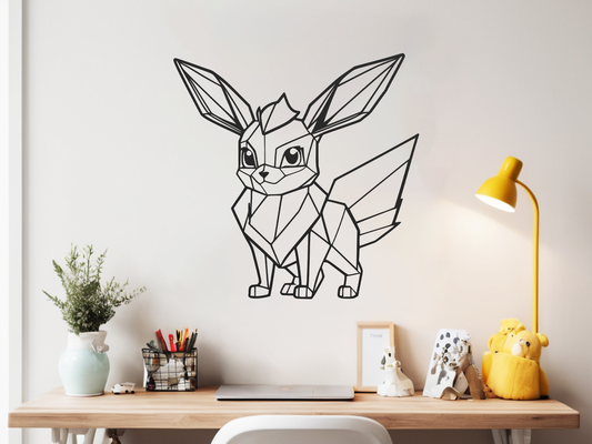 parede arte eevee by geeks3d 2d pokémon tatuagem wall3d 3d art3d eevee3d eevee2d escrivaninha escritório fofa 3d print model - Mito3D