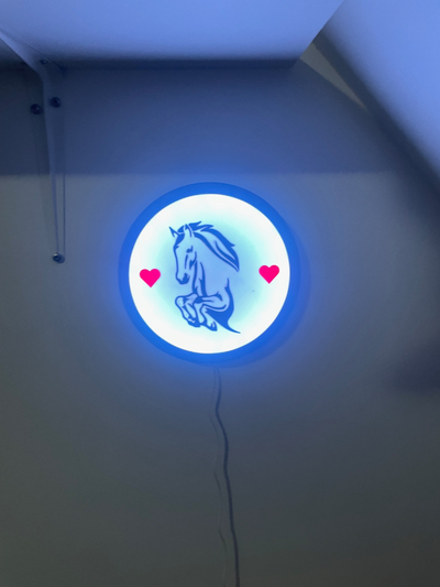 lightbox horse by frostmastiff art signs & logos light led sign 3d print model - Mito3D