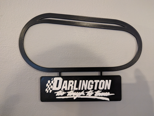 darlington raceway track map wall art nameplate by dakjones82 2d outline nascar racing race 3d print model - Mito3D