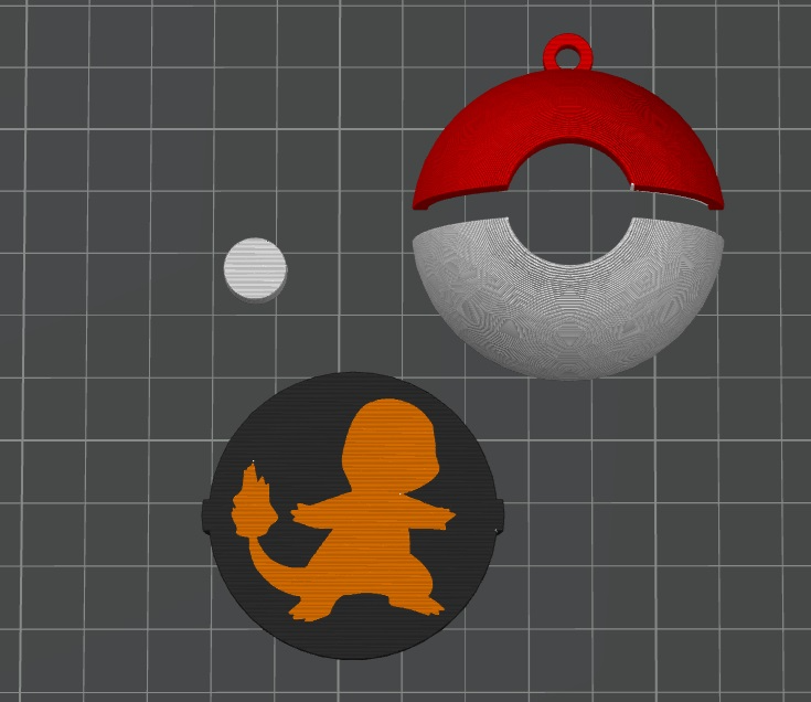 pokebola llavero charmander by wickieprints arte modelos bolso percha pokemon nintendo 3D print model - Mito3D