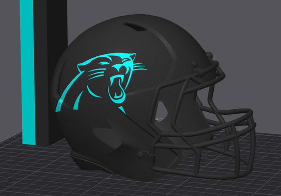 carolina panther fußball helm neu gemischt by abonnieren hobby diy sport draußen nfl 3d print model - Mito3D