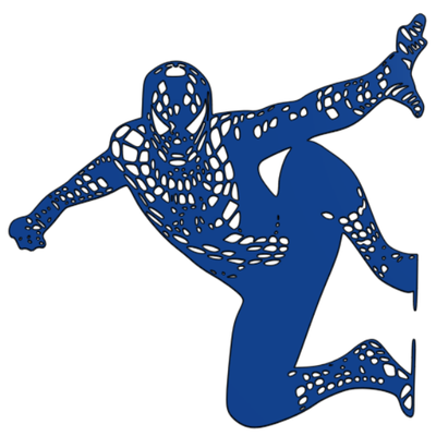 homem aranha parede arte by zumbido esculturas minimalista super heroi 3d print model - Mito3D