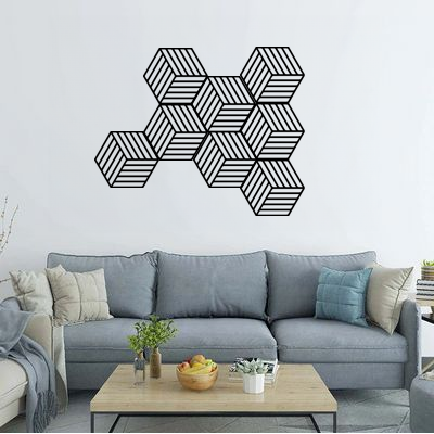 esagono parete arte arredamento 2d by pietro domestico casa home decor walldecor 2dart geometrico esagonale 3d print model - Mito3D