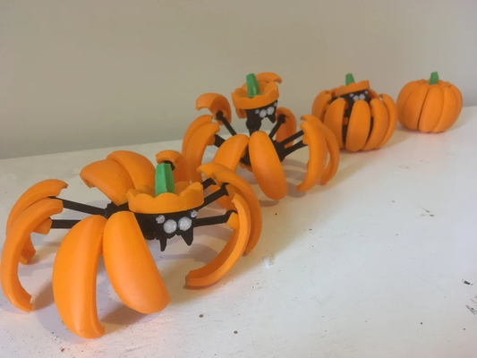 pumpkin spider multicolor remix remixed by crazyoc8 toys & games characters animal halloween multi color 3d print model - Mito3D