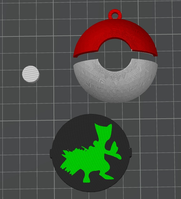 pokeball porte clés sceptile by wickieprints art modèles pokémon sac cintre nintendo 3D print model - Mito3D