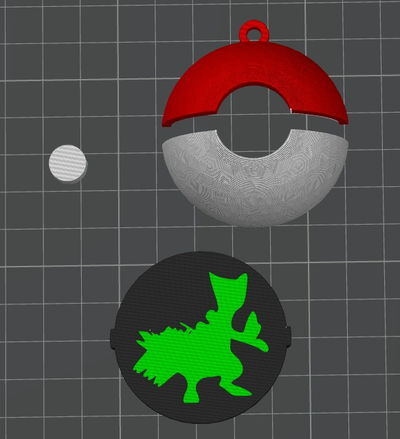 pokeball schlüsselbund sceptile by abonnieren kunst modelle pokémon schlüsselring tasche aufhänger nintendo 3d print model - Mito3D