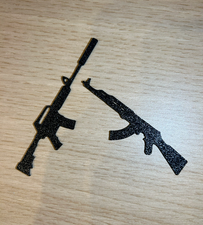 csgo 2d décor m4a1 ak47 mur art porte clés by derniccoo arme armes décoration clé chaîne 3d print model - Mito3D