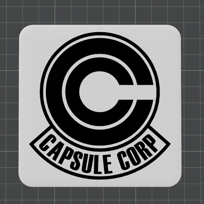 capsule corp logo dragon balle by mr3dcraft art 2d goku bulma shonen anime dessin animé coaster jeu bambu ams mur aimant 3d print model - Mito3D