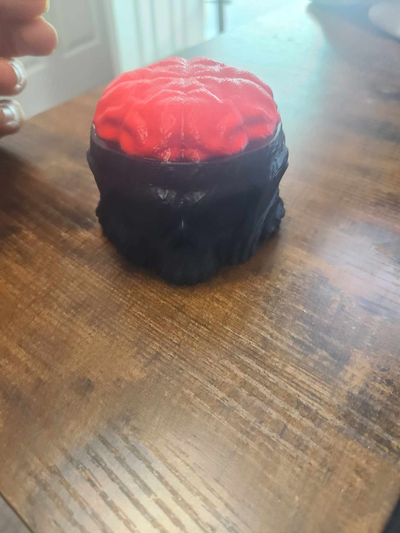 4 sided cranio cervelli remixato by jkmayfield26 arte sculture umano cervello ossatura divertimento divertente facile spaventoso halloween arredamento 3d print model - Mito3D