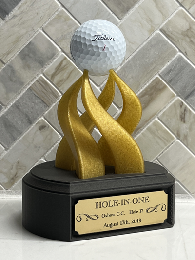 golf pelota trofeo agujero in by dellaminador arte esculturas escultura estante soporte 3d print model - Mito3D