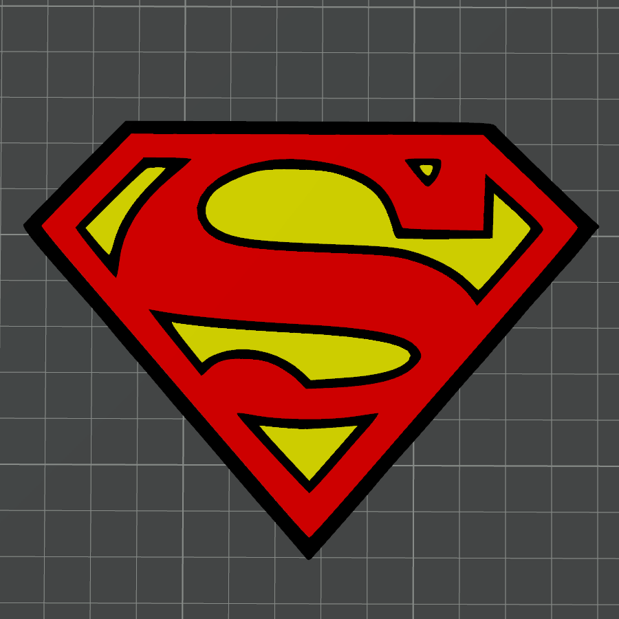 superuomo supereroe logo simbolo superman by mr3dcraft arte 2d speranza dc batman fumetto comico meraviglia donna serie sottobicchieri gioco bambu ams magnete parete 3D print model - Mito3D