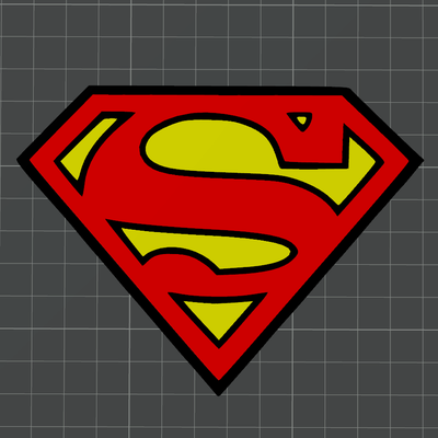 superuomo supereroe logo simbolo superman by mr3dcraft arte 2d speranza dc batman fumetto comico meraviglia donna serie sottobicchieri gioco bambu ams magnete parete 3d print model - Mito3D