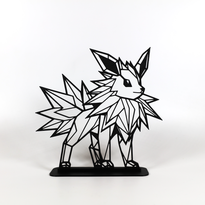 geométrico poli jolteon by phaseworksca arte esculturas pokémon elétrico trovão eevee colecionável exibição decoração nerd presente decorativo contemporâneo 3d print model - Mito3D