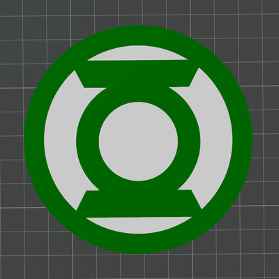 verde lanterna supereroe logo by mr3dcraft arte 2d comico libro meraviglia donna batman superuomo serie sottobicchiere gioco bambu ams magnete parete 3d print model - Mito3D