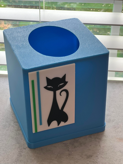 mcm atomico gatto tessuto scatola by jnholeman domestico arredamento metà secolo moderno kleenex gattino 3d print model - Mito3D