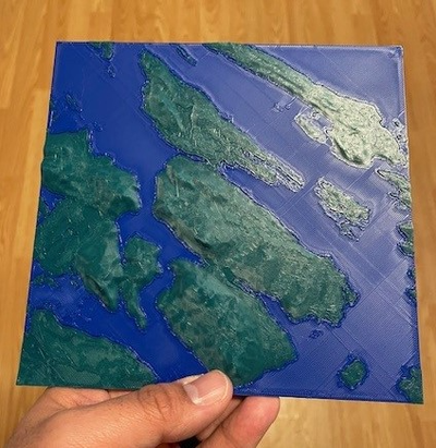 sale primavera isola carta geografica by oreosteamwagon formazione scolastica geografia canada bc sorgente costa ovest topografico vancouver 3d print model - Mito3D