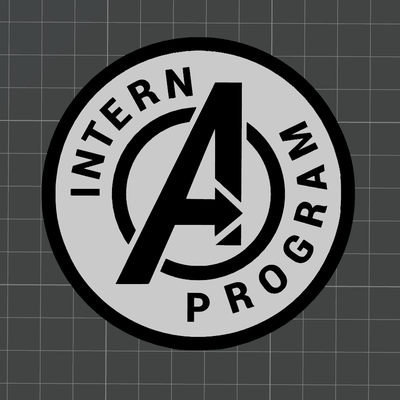 marvels avengers intern super hero logo - marvel by mr3dcraft art 2d superhero comic book iron man thor captain america loki series coaster game bambu ams magnet wall 3d print model - Mito3D