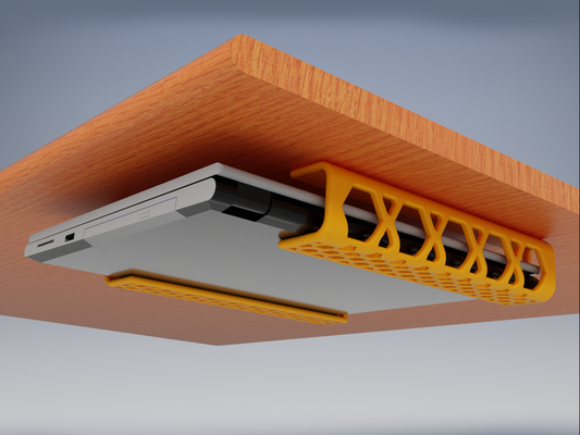 desk laptop holder by kg3dee household office cooler underdesk underdeskholder 3d print model - Mito3D